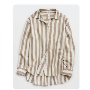 New Striped Beige and White Shirt